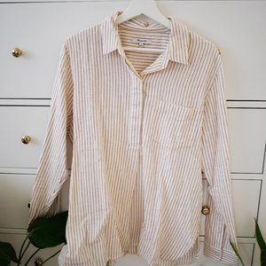 Madewell Stripe Button Back Flannel Ex-Boyfriend Shirt